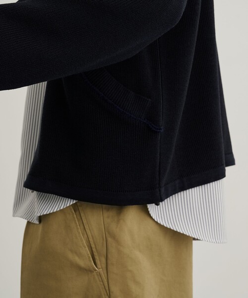 PUBLIC TOKYO（パブリックトウキョウ）の「カーブラインアゼニットブルゾン（カーディガン/ボレロ・メンズ・ブルー/ブラック・1/2）」の6枚目の写真