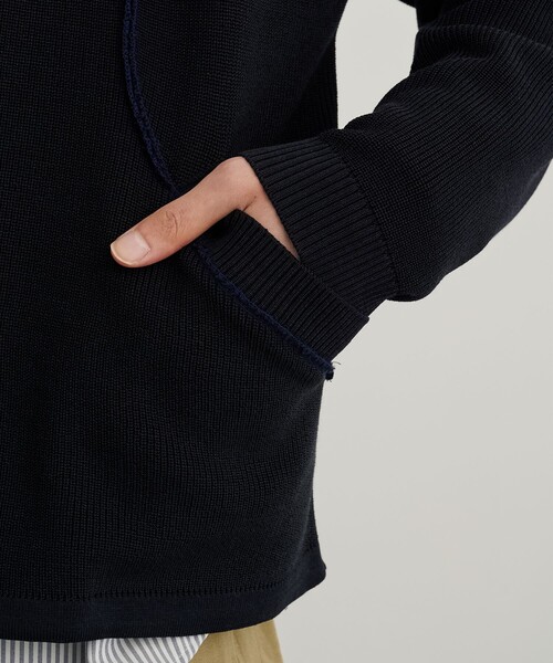 PUBLIC TOKYO（パブリックトウキョウ）の「カーブラインアゼニットブルゾン（カーディガン/ボレロ・メンズ・ブルー/ブラック・1/2）」の7枚目の写真