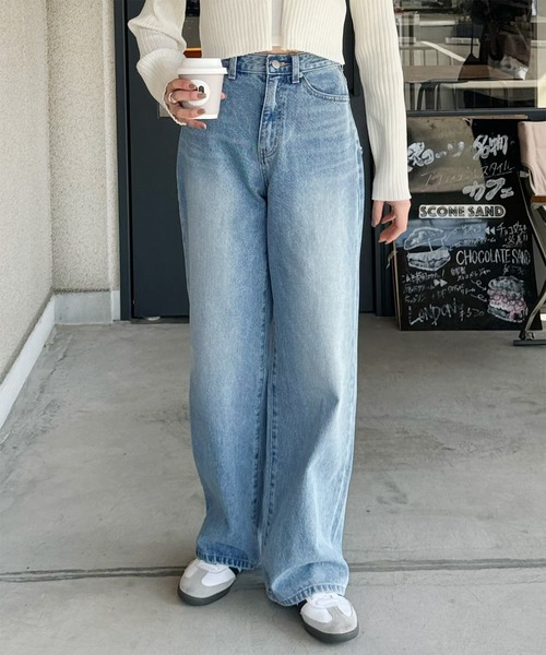デニム・ジーパン [Smooth Mood] Boheme Pants ロングワイドデニムパンツ（デニムパンツ）｜LE MORE（リモア