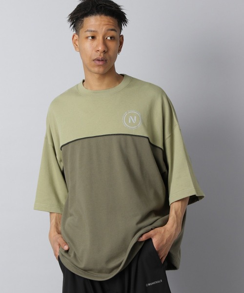 Tシャツ・カットソー NUMERO 00 CREW VERSITY KNIT 22125 セール】【NUMERALS】ライトスウェット切り替えTシャツ（Tシャツ