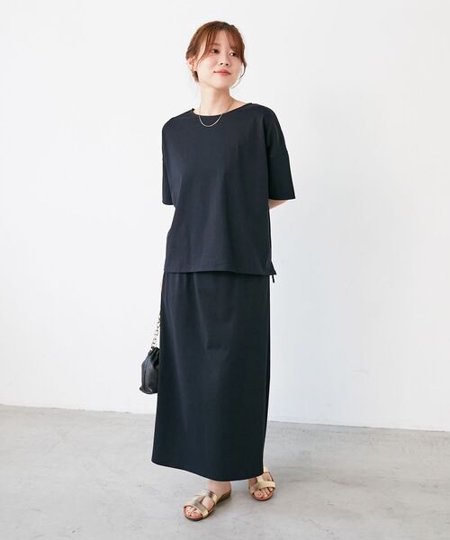 le.coeur blanc(ルクールブラン)の「MVS天竺プルオーバー×スカートセット(ワンピース・レディース・ブラック/モカ/ブラウン・38)」の5枚目の写真