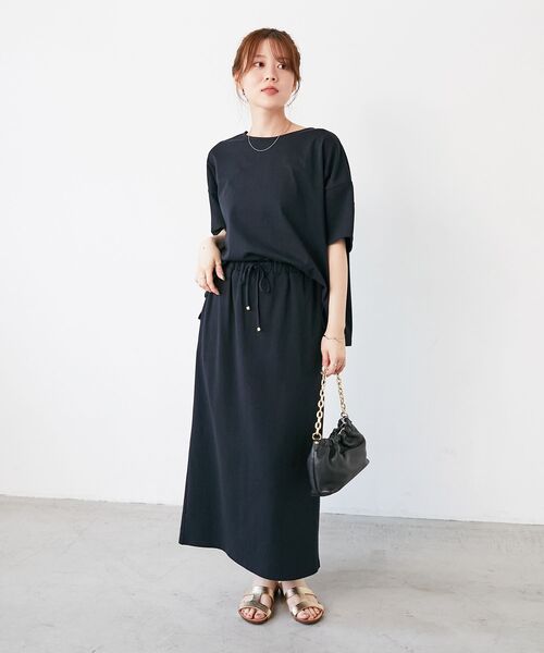 le.coeur blanc(ルクールブラン)の「MVS天竺プルオーバー×スカートセット(ワンピース・レディース・ブラック/モカ/ブラウン・38)」の8枚目の写真