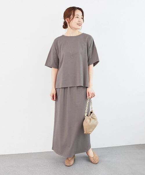 le.coeur blanc(ルクールブラン)の「MVS天竺プルオーバー×スカートセット(ワンピース・レディース・ブラック/モカ/ブラウン・38)」の16枚目の写真
