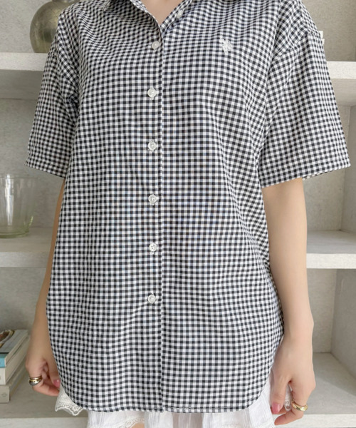 U.S. POLO ASSN.(ユーエスポロアッスン)の「U.S. POLO ASSN. 半袖 レギュラー チュニック シャツ(シャツ/ブラウス・レディース・サックスブルー/ネイビー×ホワイト/ブラック×ホワイト・M/L)」の6枚目の写真