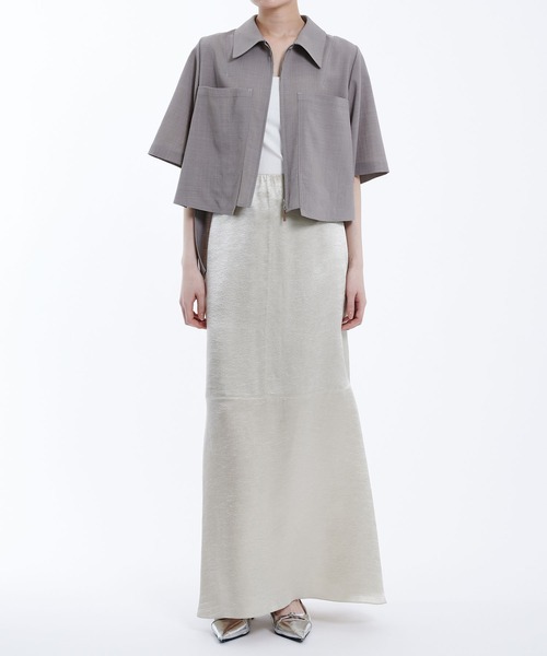 PUBLIC TOKYO(パブリックトウキョウ)の「【残りわずか】ヴィンテージサテンナロースカート(スカート・レディース・ホワイト/ブラック・1/2)」の14枚目の写真