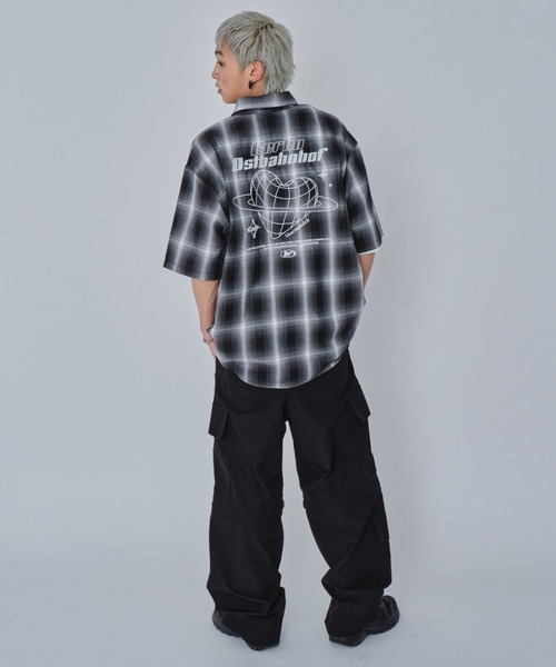 WEGO（ウィゴー）の「WEGO/グラフィックオンブレチェックシャツ（シャツ/ブラウス・メンズ・ブラック系その他2/ホワイト系その他2/ネイビー/ピンク・MEDIUM/LARGE）」の13枚目の写真