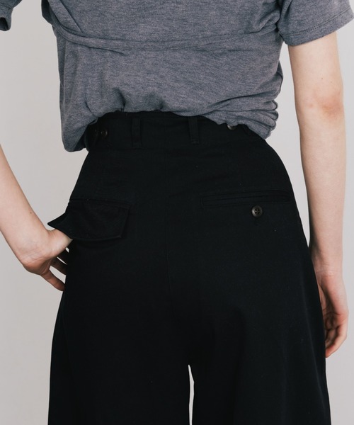 CREDONA（クレドナ）の「COTTON WIDE PANTS/コットンワイドパンツ（チノパンツ・レディース・ブラック/ベージュ・0/1）」の16枚目の写真