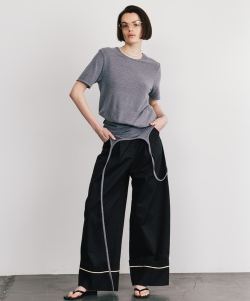 CREDONA（クレドナ）の「COTTON WIDE PANTS/コットンワイドパンツ（チノパンツ・レディース・ブラック/ベージュ・0/1）」の20枚目の写真