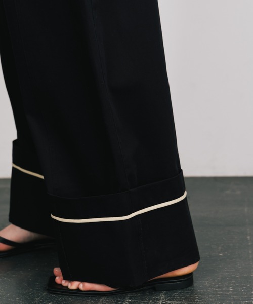 CREDONA（クレドナ）の「COTTON WIDE PANTS/コットンワイドパンツ（チノパンツ・レディース・ブラック/ベージュ・0/1）」の14枚目の写真