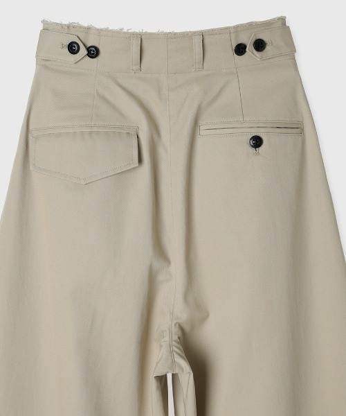 CREDONA（クレドナ）の「COTTON WIDE PANTS/コットンワイドパンツ（チノパンツ・レディース・ブラック/ベージュ・0/1）」の4枚目の写真