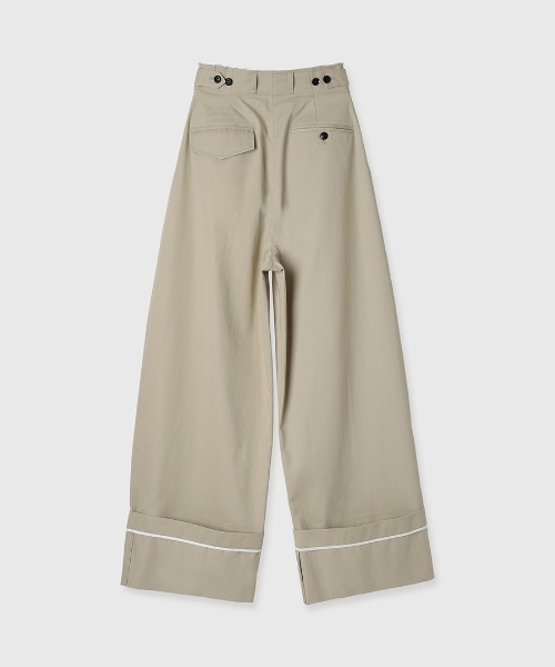 CREDONA（クレドナ）の「COTTON WIDE PANTS/コットンワイドパンツ（チノパンツ・レディース・ブラック/ベージュ・0/1）」の9枚目の写真