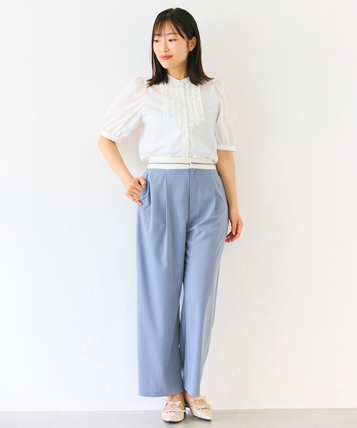 Feroux(フェルゥ)の「フリルディテール パフスリーブ ブラウス(シャツ/ブラウス・レディース・ホワイト系/ピンク系/イエロー系・F)」の7枚目の写真