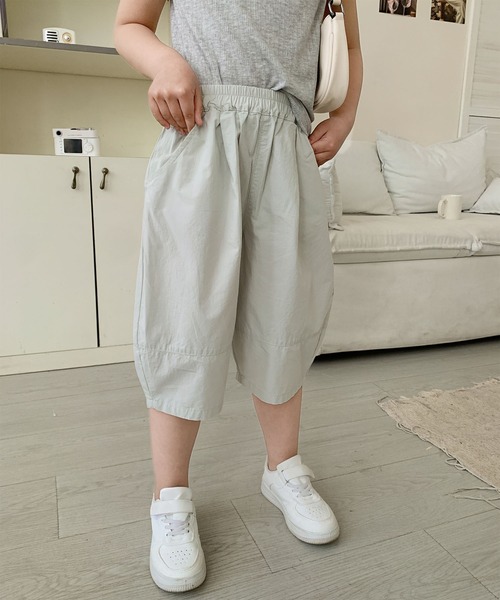 aimoha（アイモハ）の「【aimoha-KIDS-】七分丈　バルーンパンツ (SS)（スラックス・キッズ・ライトグレー/ピンク/グレー/ブルー・90/100/110/120/130）」の15枚目の写真