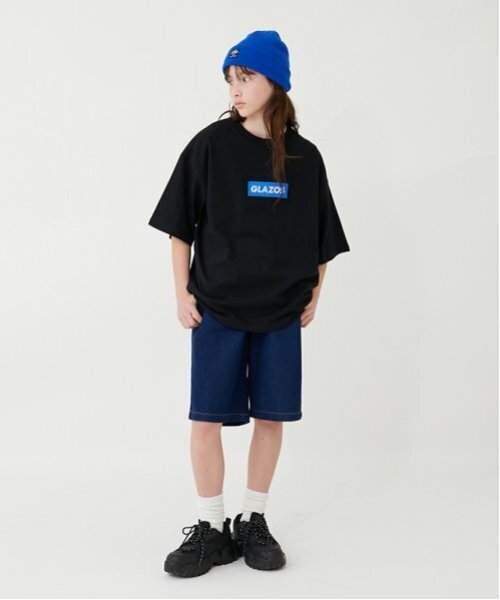 GLAZOS（グラソス）の「【大人向けサイズあり】冷感デニム・イージーハーフパンツ（デニムパンツ・キッズ・ダークブルー/ライトブルー・L/M/S/LL）」の14枚目の写真