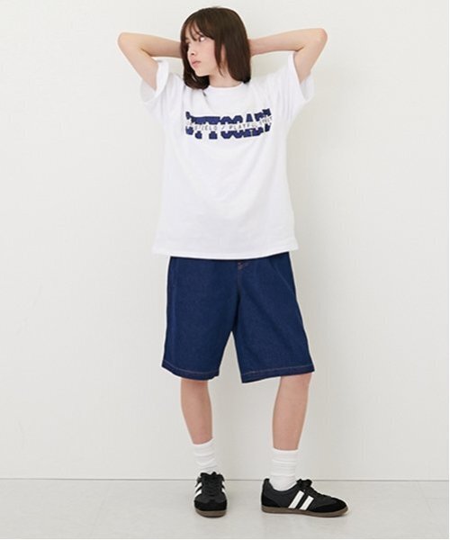 GLAZOS（グラソス）の「【大人向けサイズあり】冷感デニム・イージーハーフパンツ（デニムパンツ・キッズ・ダークブルー/ライトブルー・L/M/S/LL）」の18枚目の写真