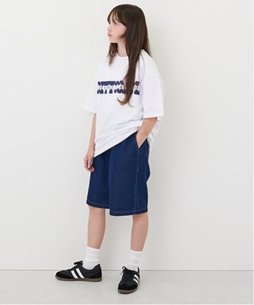 GLAZOS（グラソス）の「【大人向けサイズあり】冷感デニム・イージーハーフパンツ（デニムパンツ・キッズ・ダークブルー/ライトブルー・L/M/S/LL）」の19枚目の写真