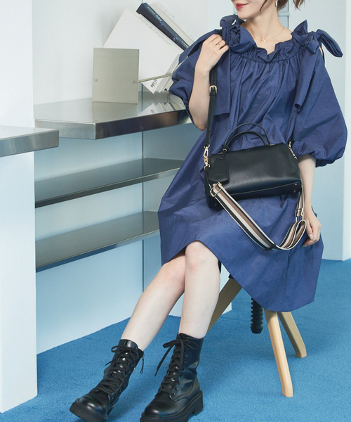 LOWELL things（ロウェル　シングス）の「【千葉由佳さん】コラボ2WAYボストンバッグ（ボストンバッグ・レディース・ブラック/ライトベージュ・フリー）」の5枚目の写真