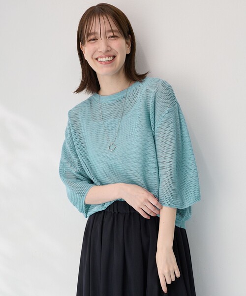 ANY(エニィ)の「アイレットメッシュニット(ニット/セーター・レディース・アイボリー系/グレー系/ベージュ系/サックスブルー系・4)」の20枚目の写真