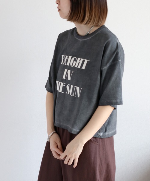 cepo（セポ）の「ダート加工プリントTee（Tシャツ/カットソー・レディース・ピンク/カーキ/チャコール・M）」の11枚目の写真
