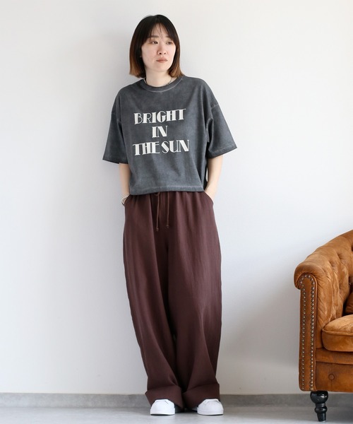 cepo（セポ）の「ダート加工プリントTee（Tシャツ/カットソー・レディース・ピンク/カーキ/チャコール・M）」の5枚目の写真