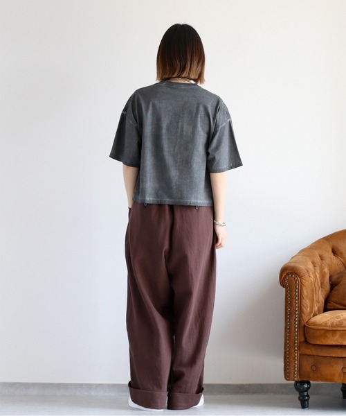 cepo（セポ）の「ダート加工プリントTee（Tシャツ/カットソー・レディース・ピンク/カーキ/チャコール・M）」の8枚目の写真