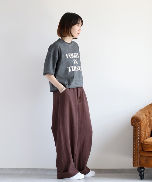 cepo（セポ）の「ダート加工プリントTee（Tシャツ/カットソー・レディース・ピンク/カーキ/チャコール・M）」の9枚目の写真