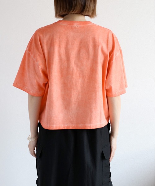 cepo（セポ）の「ダート加工プリントTee（Tシャツ/カットソー・レディース・ピンク/カーキ/チャコール・M）」の4枚目の写真