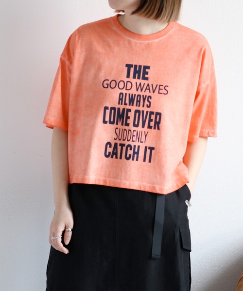 cepo（セポ）の「ダート加工プリントTee（Tシャツ/カットソー・レディース・ピンク/カーキ/チャコール・M）」の21枚目の写真