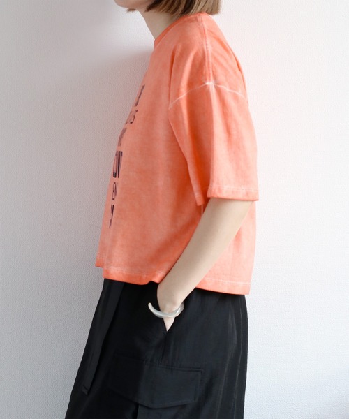 cepo（セポ）の「ダート加工プリントTee（Tシャツ/カットソー・レディース・ピンク/カーキ/チャコール・M）」の22枚目の写真