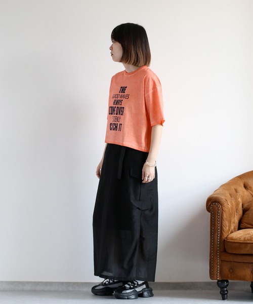 cepo（セポ）の「ダート加工プリントTee（Tシャツ/カットソー・レディース・ピンク/カーキ/チャコール・M）」の15枚目の写真