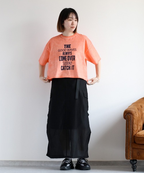 cepo（セポ）の「ダート加工プリントTee（Tシャツ/カットソー・レディース・ピンク/カーキ/チャコール・M）」の17枚目の写真