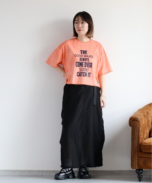 cepo（セポ）の「ダート加工プリントTee（Tシャツ/カットソー・レディース・ピンク/カーキ/チャコール・M）」の18枚目の写真