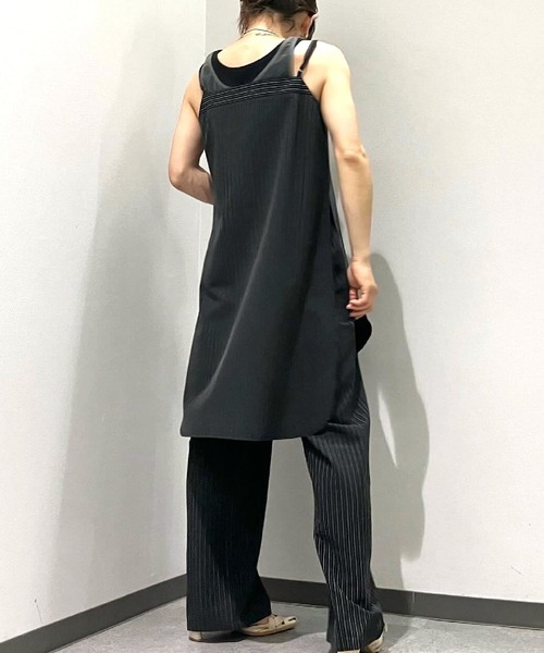 Q（キュー）の「ピンストライプキャミチュ二（チュニック・レディース・ブラック/グレー・MEDIUM）」の22枚目の写真