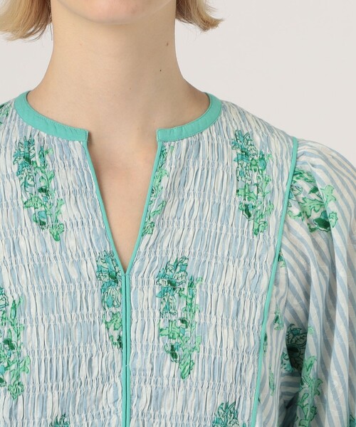 NE QUITTEZ PAS!（ヌキテパ）の「ne Quittez pas PRINT SHIRRING ドレス（ワンピース・レディース・グリーン系その他/ライトパープル・S）」の6枚目の写真