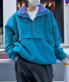 セール】【リバーシブル/2WAY】【ユニセックス】ハーフジップナイロン