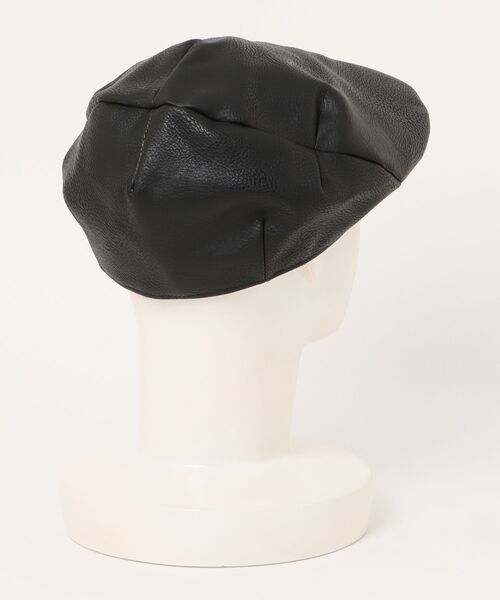 AVIREX（アヴィレックス）の「【AVIREX】synthetic leather HUNTING CAP（ハンチング/ベレー帽・メンズ・ブラウン/ブラック・FREE）」の3枚目の写真