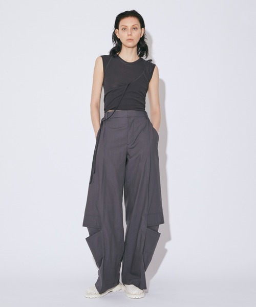 beautiful people(ビューティフルピープル)の「cotton suiting trompe loeil pants(その他パンツ・レディース・チャコール/ブルーグレー・38/36)」の8枚目の写真