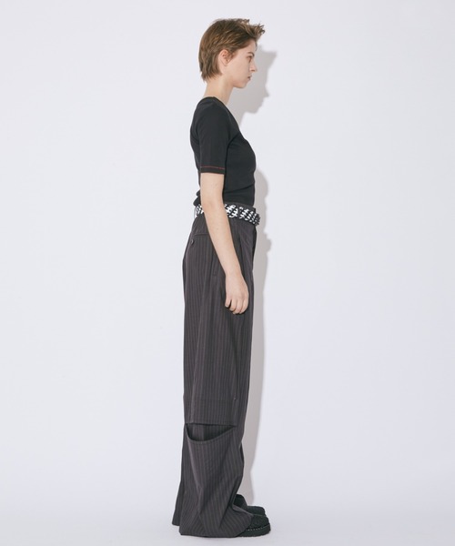 beautiful people(ビューティフルピープル)の「cotton suiting trompe loeil pants(その他パンツ・レディース・チャコール/ブルーグレー・38/36)」の12枚目の写真