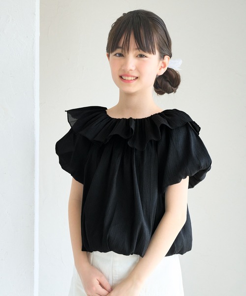 coca(coca)(コカ)の「キッズ 親子お揃いシアーブラウス(シャツ/ブラウス・キッズ・ドット/ブラック・120/130/140/150)」の20枚目の写真