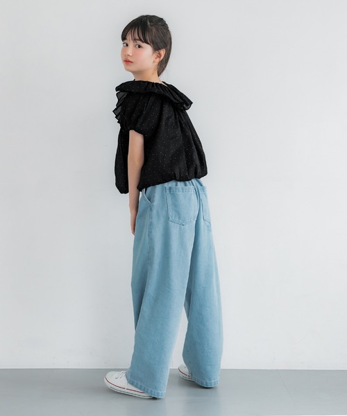 coca(coca)(コカ)の「キッズ 親子お揃いシアーブラウス(シャツ/ブラウス・キッズ・ドット/ブラック・120/130/140/150)」の13枚目の写真