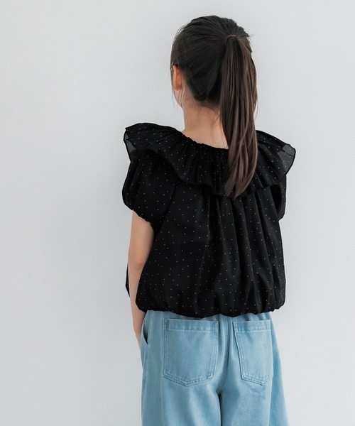 coca(coca)(コカ)の「キッズ 親子お揃いシアーブラウス(シャツ/ブラウス・キッズ・ドット/ブラック・120/130/140/150)」の12枚目の写真