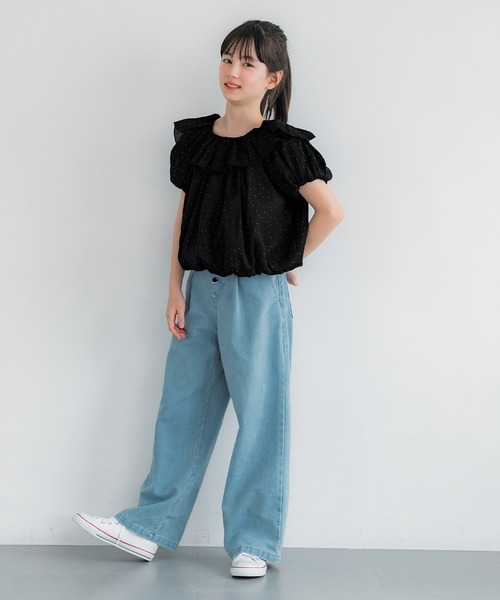 coca(coca)(コカ)の「キッズ 親子お揃いシアーブラウス(シャツ/ブラウス・キッズ・ドット/ブラック・120/130/140/150)」の11枚目の写真