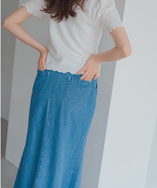 MISCH MASCH(ミッシュマッシュ)の「デニムロングマーメイドスカート(スカート・レディース・ブルー/ネイビー・S/M)」の5枚目の写真