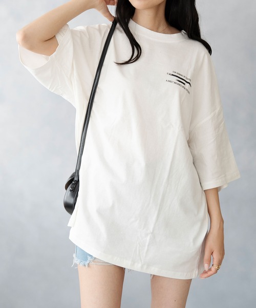 Asterellivi(アステレリビ)の「バックプリントビックTシャツ(Tシャツ/カットソー・レディース・ホワイト/ブラック/チャコールグレー/ブルー・FREE)」の10枚目の写真
