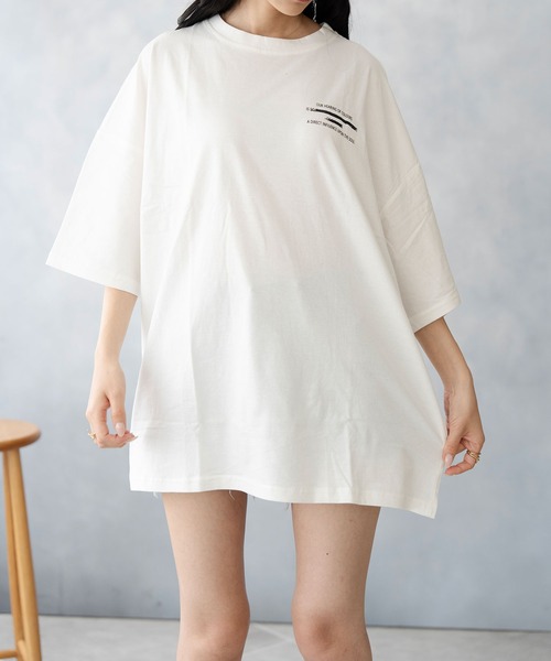 Asterellivi(アステレリビ)の「バックプリントビックTシャツ(Tシャツ/カットソー・レディース・ホワイト/ブラック/チャコールグレー/ブルー・FREE)」の15枚目の写真
