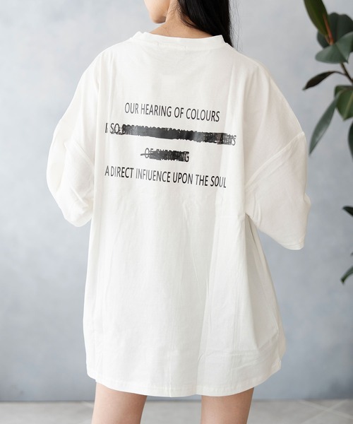Asterellivi(アステレリビ)の「バックプリントビックTシャツ(Tシャツ/カットソー・レディース・ホワイト/ブラック/チャコールグレー/ブルー・FREE)」の20枚目の写真