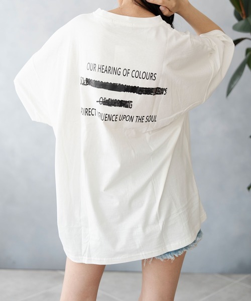 Asterellivi(アステレリビ)の「バックプリントビックTシャツ(Tシャツ/カットソー・レディース・ホワイト/ブラック/チャコールグレー/ブルー・FREE)」の21枚目の写真