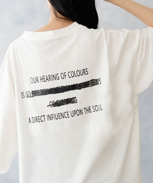 Asterellivi(アステレリビ)の「バックプリントビックTシャツ(Tシャツ/カットソー・レディース・ホワイト/ブラック/チャコールグレー/ブルー・FREE)」の22枚目の写真