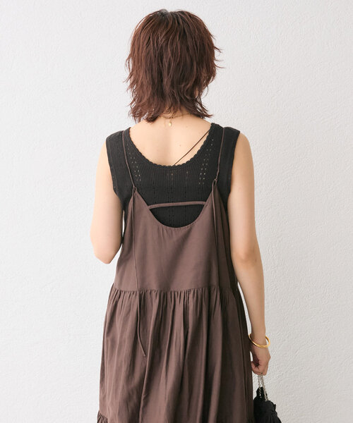 RIVE DROITE（リヴドロワ）の「【à Nice （ア ・ニース）】コットンシルクキャミドレス（ワンピース・レディース・ブルー/ダークブラウン/ホワイト系その他・FREE）」の20枚目の写真