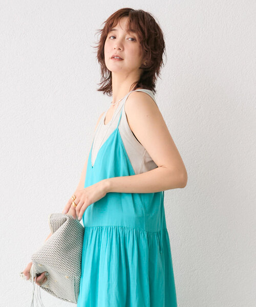 RIVE DROITE（リヴドロワ）の「【à Nice （ア ・ニース）】コットンシルクキャミドレス（ワンピース・レディース・ブルー/ダークブラウン/ホワイト系その他・FREE）」の22枚目の写真